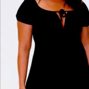 Plus Size Puff Sleeve Mini Dress